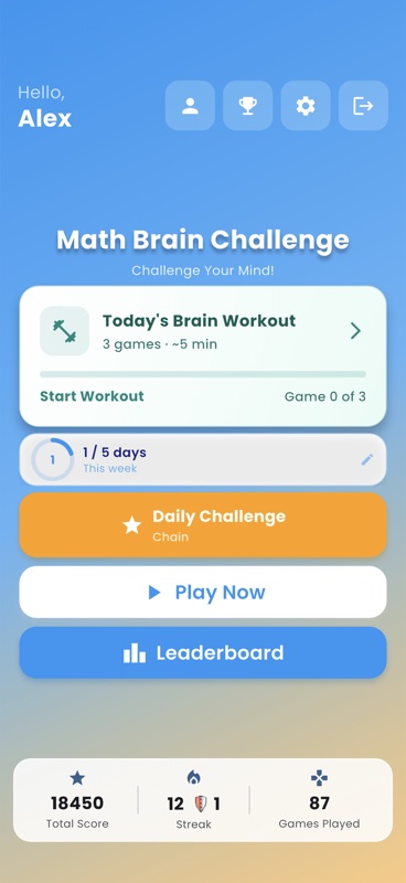 Math Brain Challenge Screenshot
