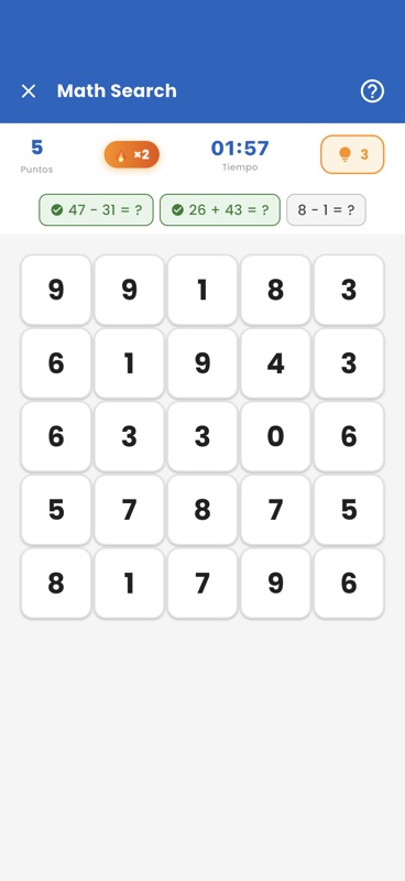 Math Number Search Screenshot