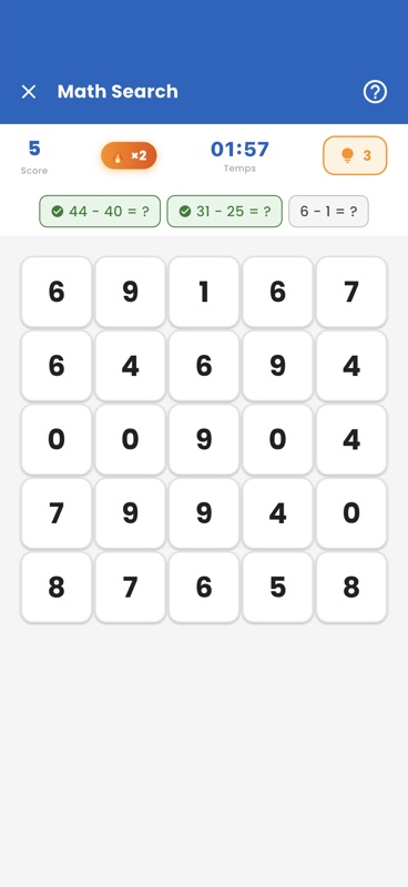 Math Number Search Screenshot