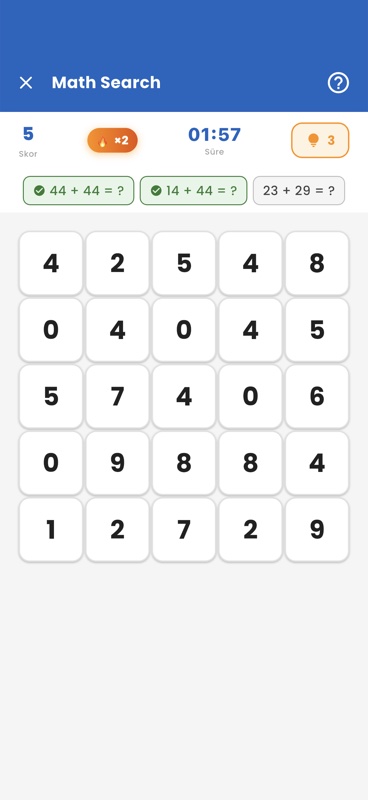 Math Number Search Screenshot
